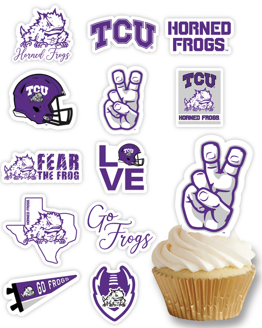 TCU Horned Frogs Cupcake Toppers (24 Pieces)