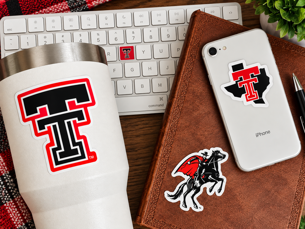 Texas Tech Merch Stickers & Decals for Car, Water Bottle, Gift in 14 Pc Set