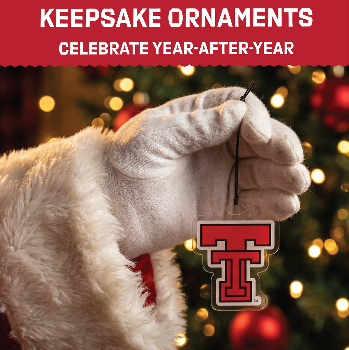 Texas Tech Merch 12-Day Holiday Ornament Advent Calendar Football Gift