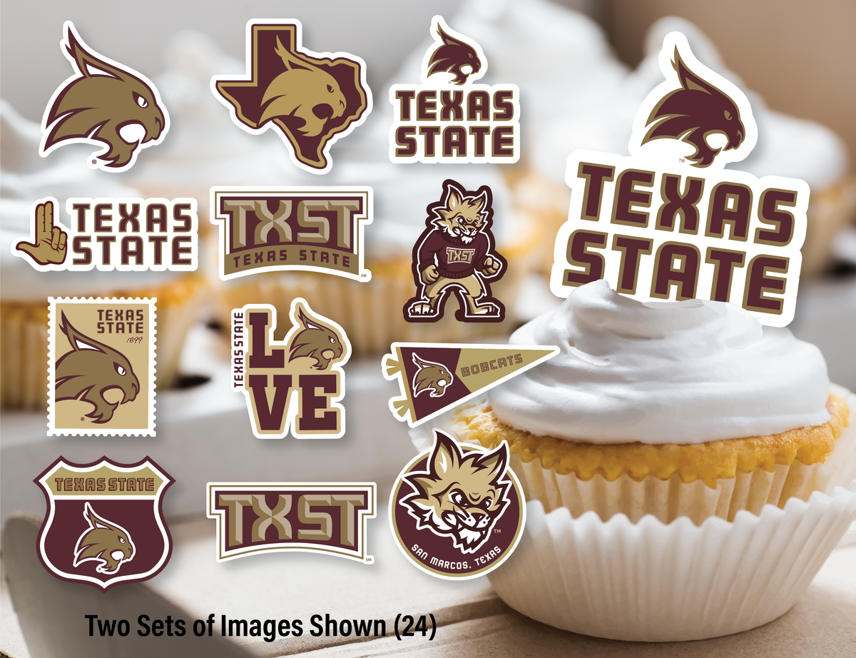 Texas State Graduation Decorations TXST Cupcake Toppers Bobcats Party 24 Pc