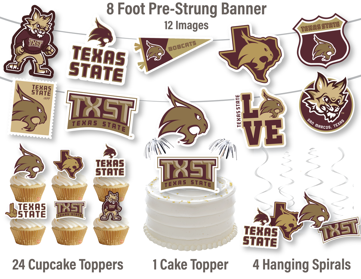 Texas State University Decorations, TXST Party Decor, Graduation 42 Pcs