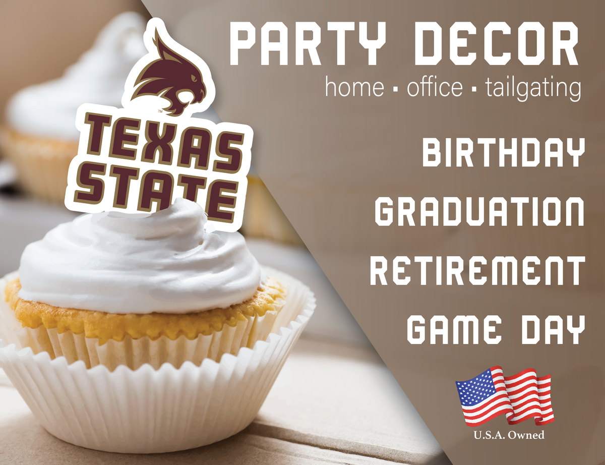 Texas State Graduation Decorations TXST Cupcake Toppers Bobcats Party 24 Pc