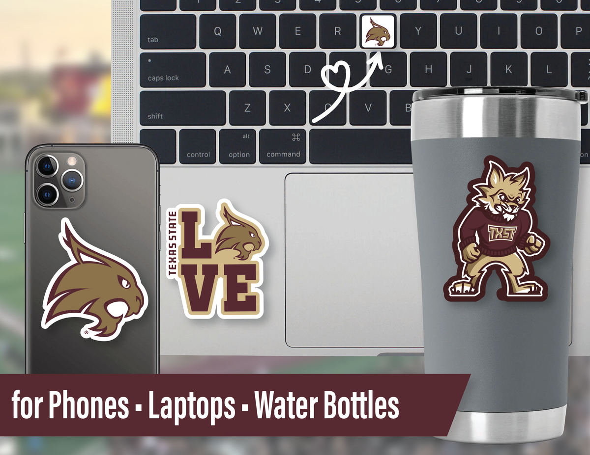 Texas State University Stickers TXST Decal Bobcats Vinyl Car Sticker 14 Pcs