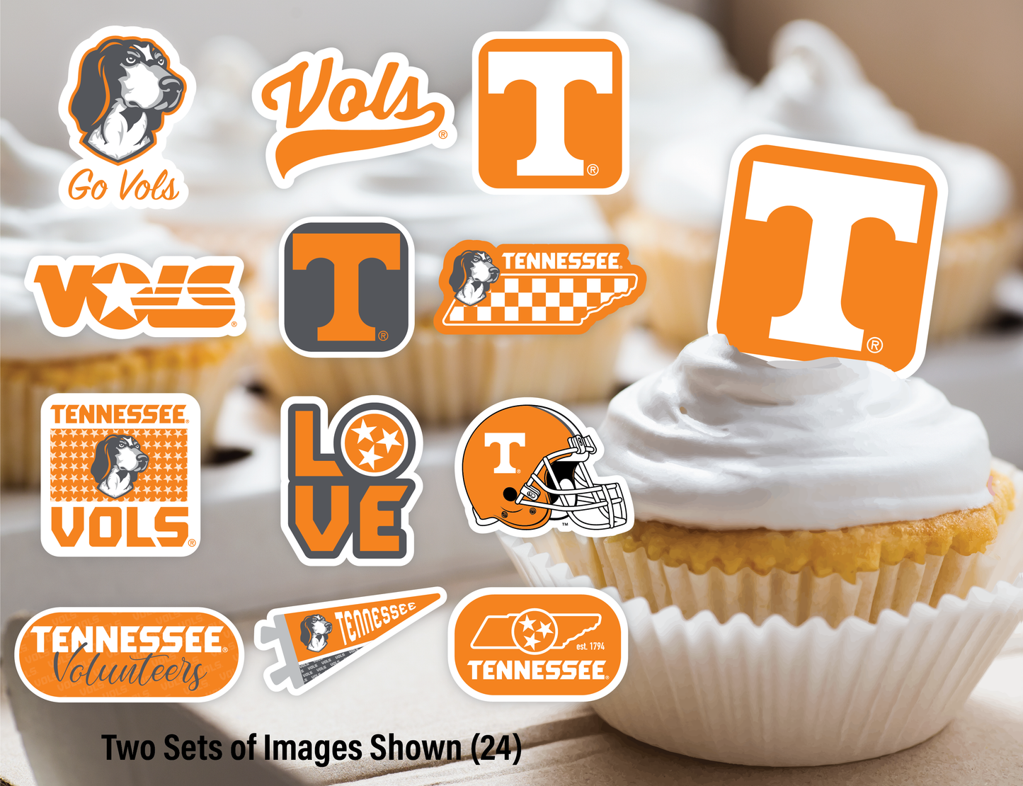 Tennessee Vols Party Decorations with Banner and Cupcake Toppers (42 Pieces)