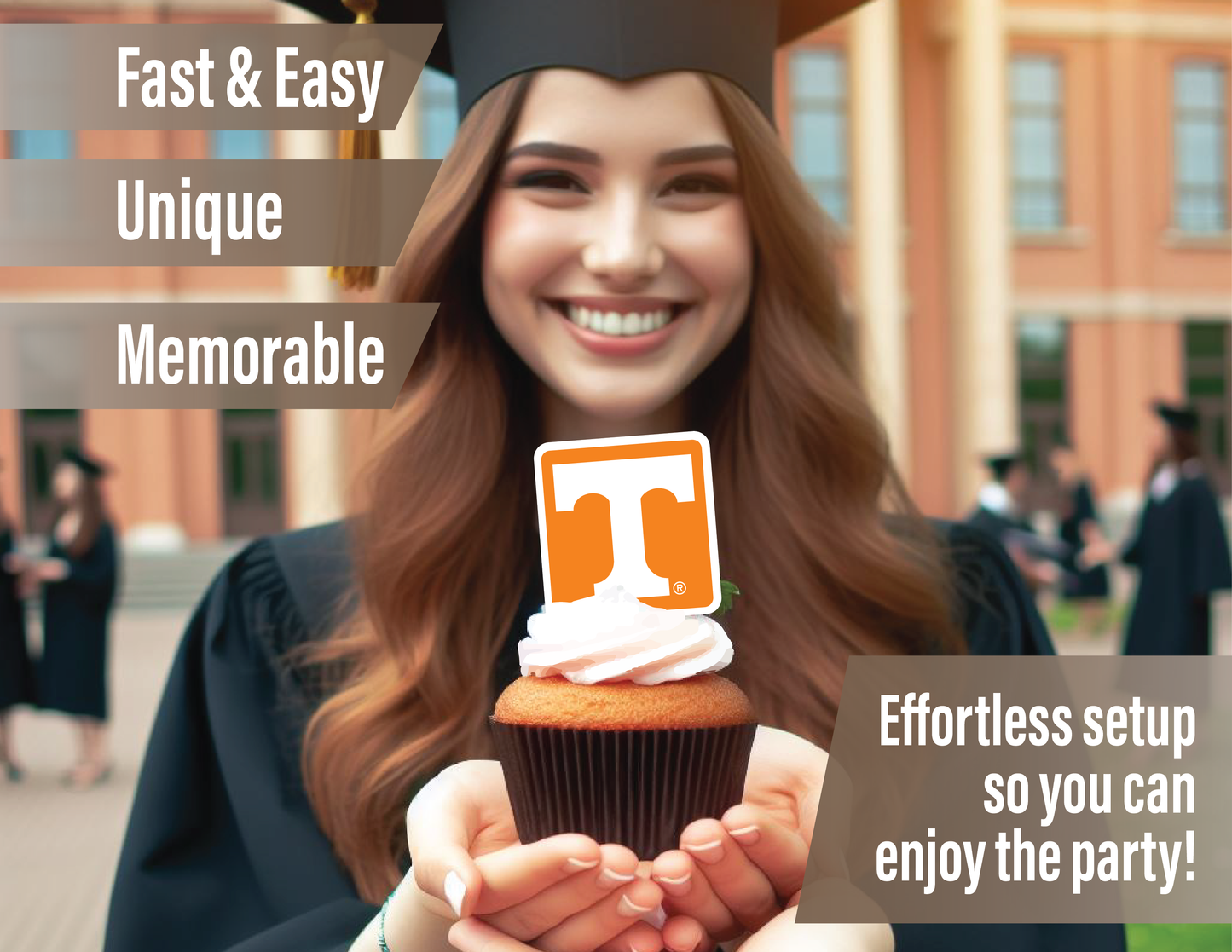Tennessee Vols Party Decorations with Banner and Cupcake Toppers (42 Pieces)