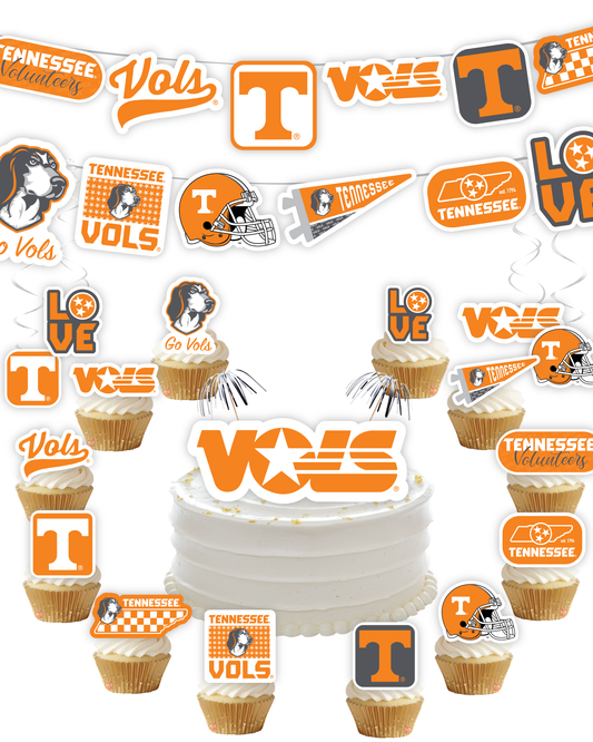 Tennessee Vols Party Decorations with Banner and Cupcake Toppers (42 Pieces)