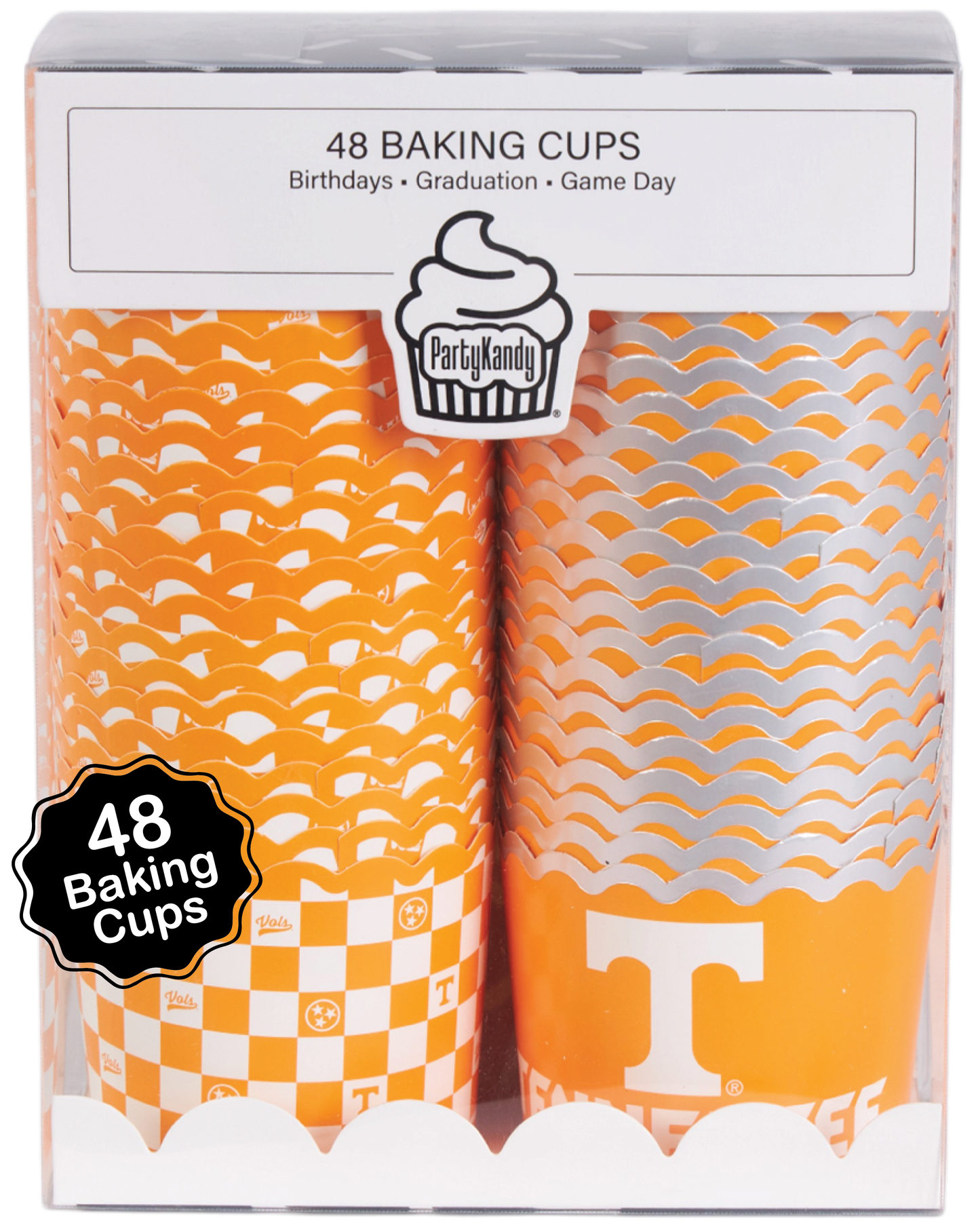 Tennessee Vols Baking Cups (48 Pcs) for UT Volunteers Football, Birthday, and Graduation Party Decorations (Tennessee Vols)