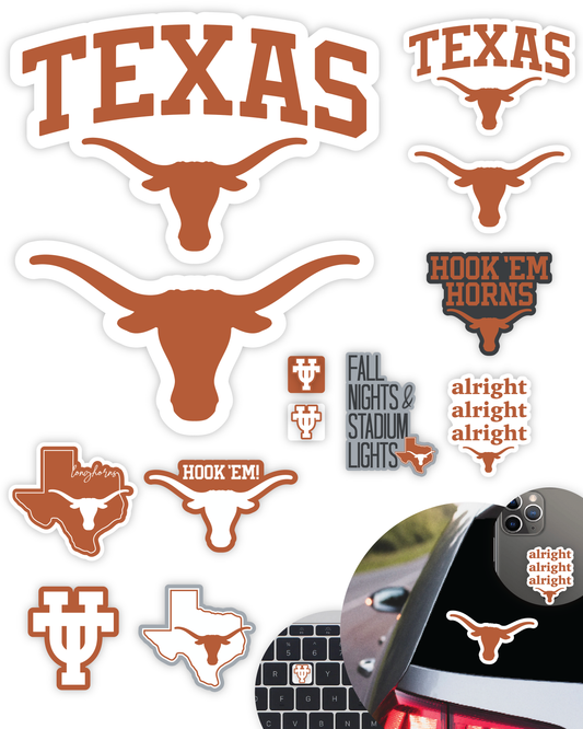 Texas Longhorns Sticker Set (14 Pieces)