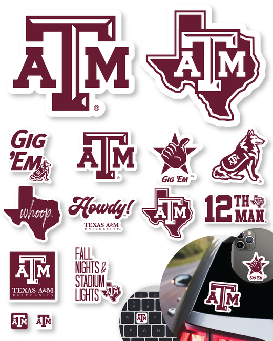 Texas A&M Aggies Sticker Set (14 Pieces)