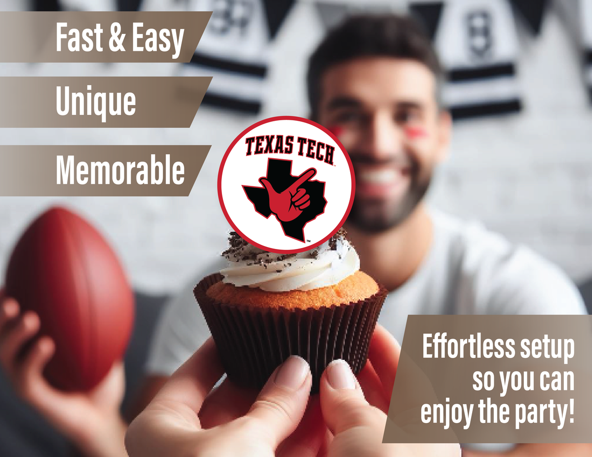 Texas Tech Merch Party Decorations Cupcake Toppers Graduation Decor 24 Pc