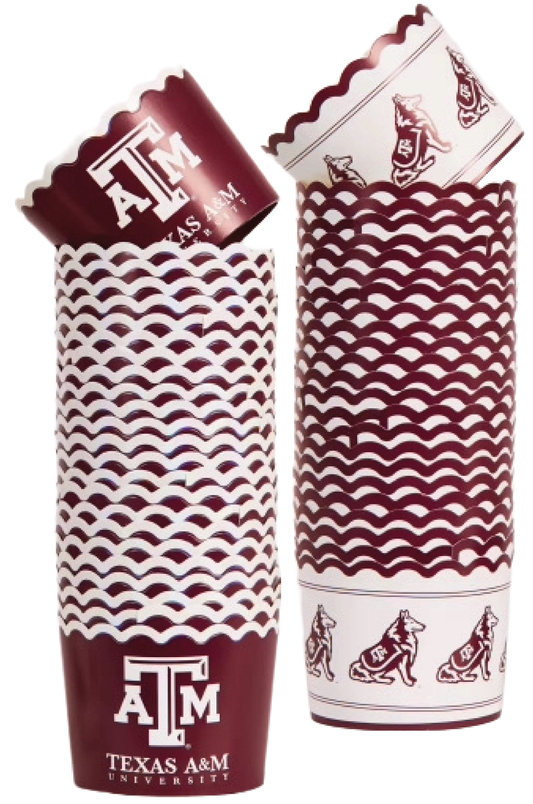 Texas A&M Baking Cups (48 Pcs) for Football, Birthday, and Graduation Party Decorations (Texas A&M Aggies)