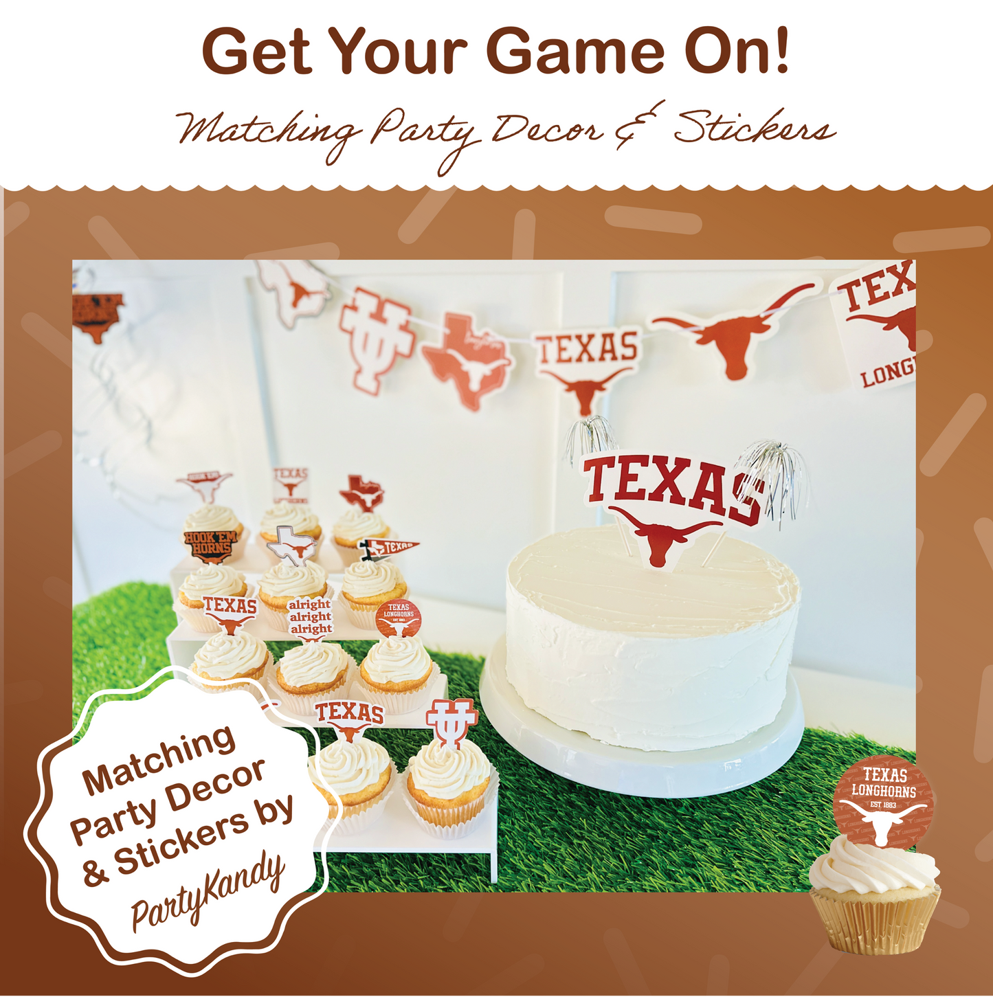 University of Texas Baking Cups (48 Pcs) for UT Longhorns Football, Birthday, and Graduation Party Decorations (Texas Longhorns)