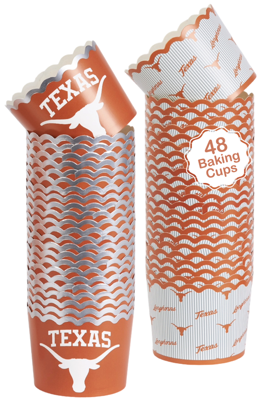 University of Texas Baking Cups (48 Pcs) for UT Longhorns Football, Birthday, and Graduation Party Decorations (Texas Longhorns)