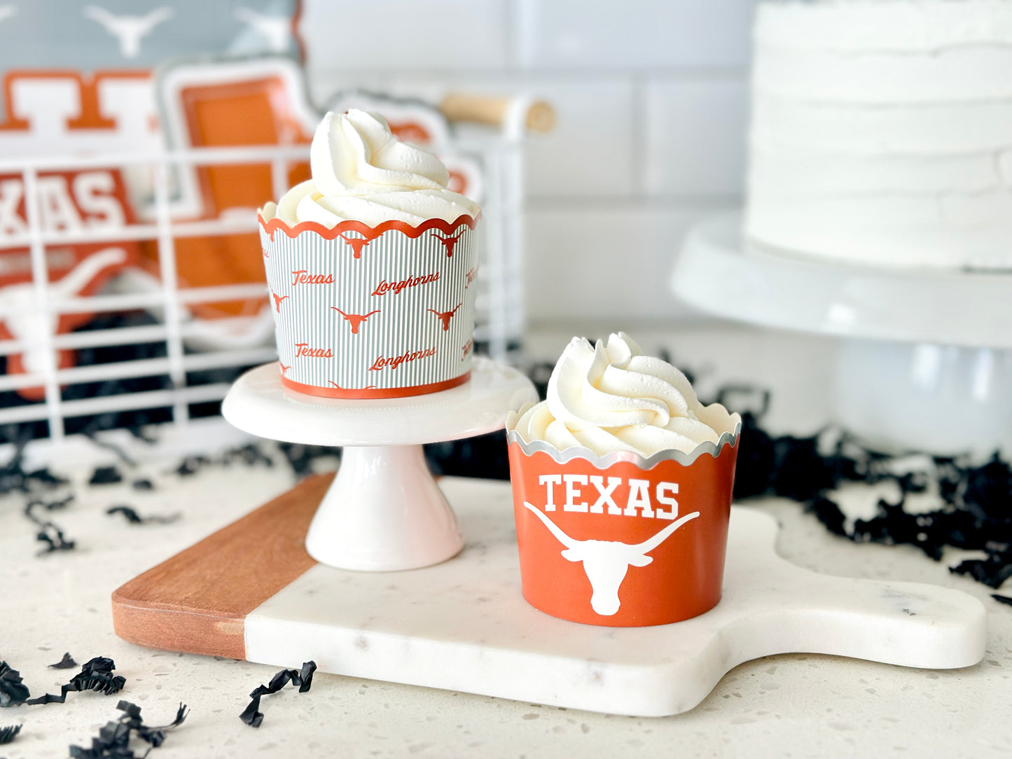 University of Texas Baking Cups (48 Pcs) for UT Longhorns Football, Birthday, and Graduation Party Decorations (Texas Longhorns)