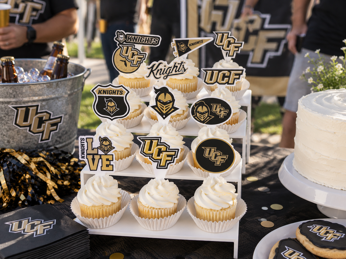 UCF Cupcake Toppers Central Florida Graduation Party Cake Decorations 24 Pc
