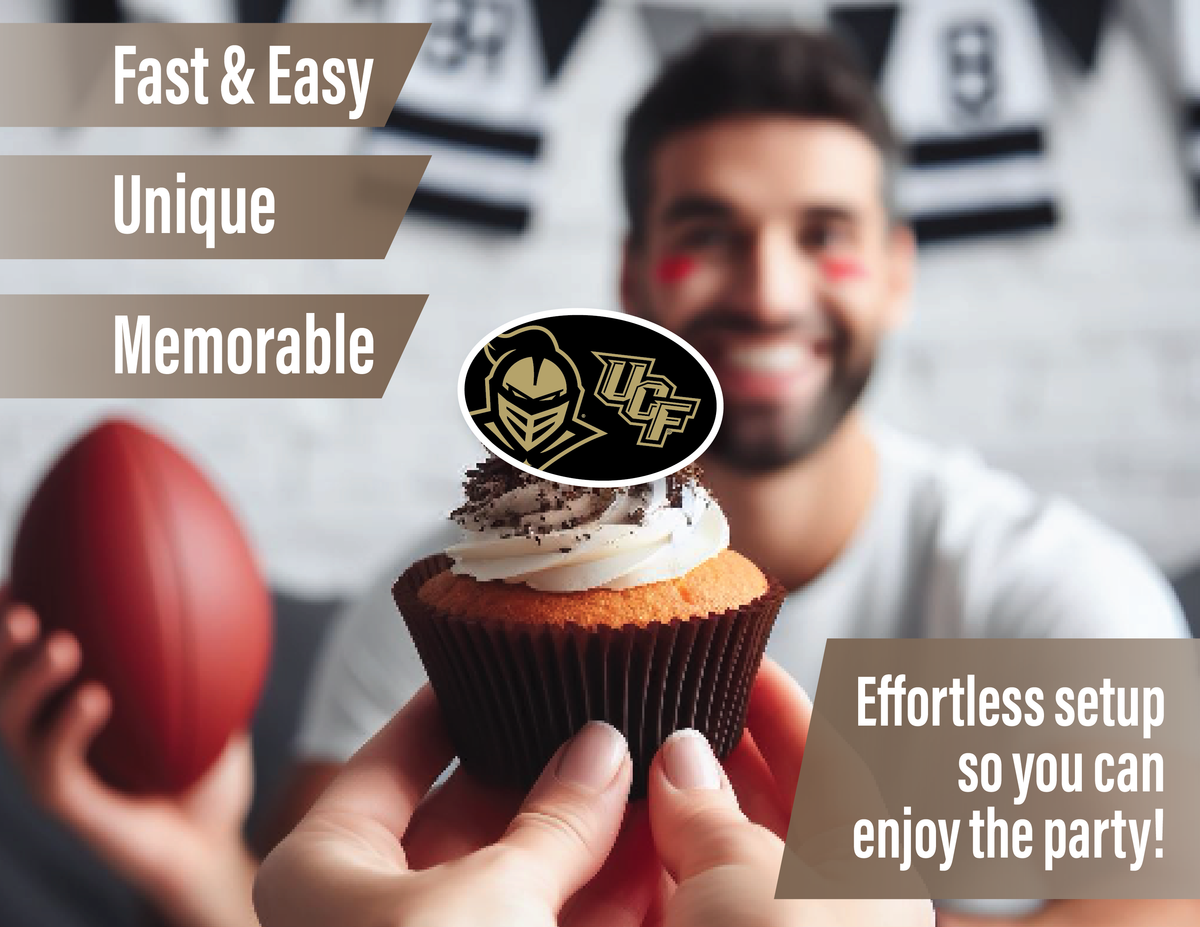 UCF Cupcake Toppers Central Florida Graduation Party Cake Decorations 24 Pc