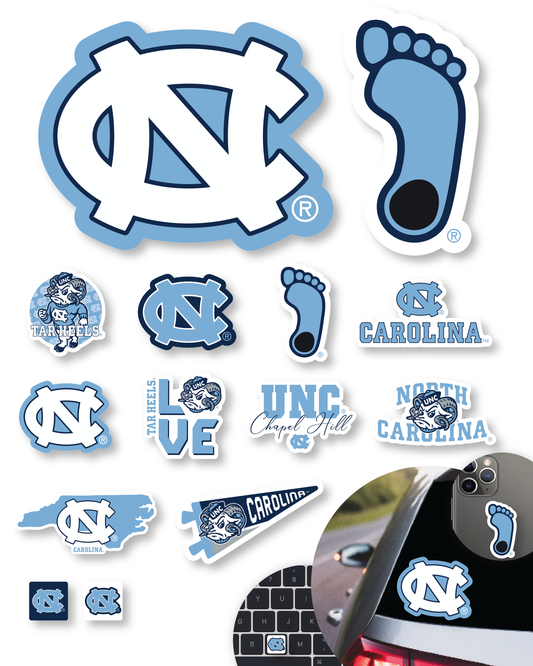 North Carolina Tar Heels Sticker Set (14 Pieces)