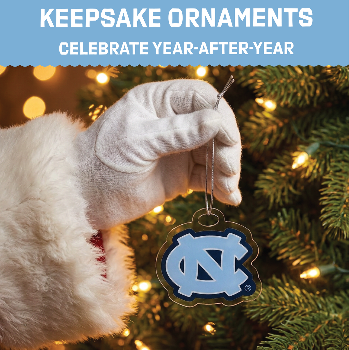 UNC Tar Heels 12-Day Christmas Ornament Advent Calendar Football Fan Gift
