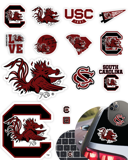 South Carolina Gamecocks Sticker Set (14 Pieces)