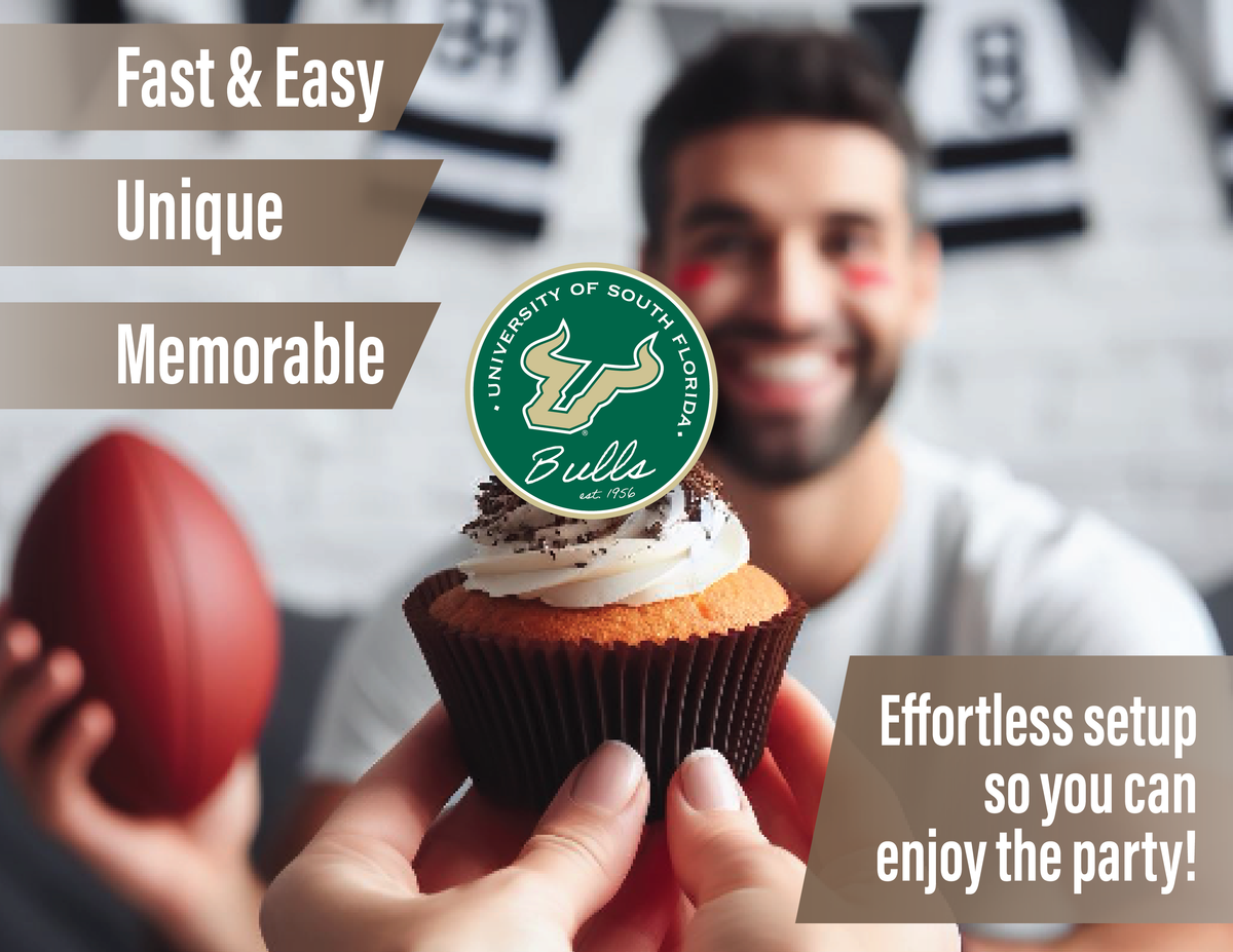 USF Merch Graduation Decoration South Florida Cupcake Toppers 24 Pc