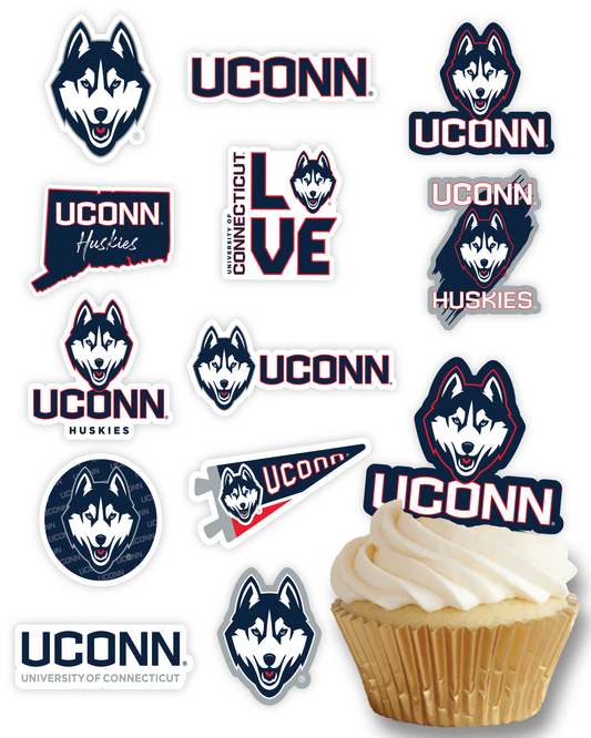 UConn Huskies Cupcake Toppers (24 Pieces)