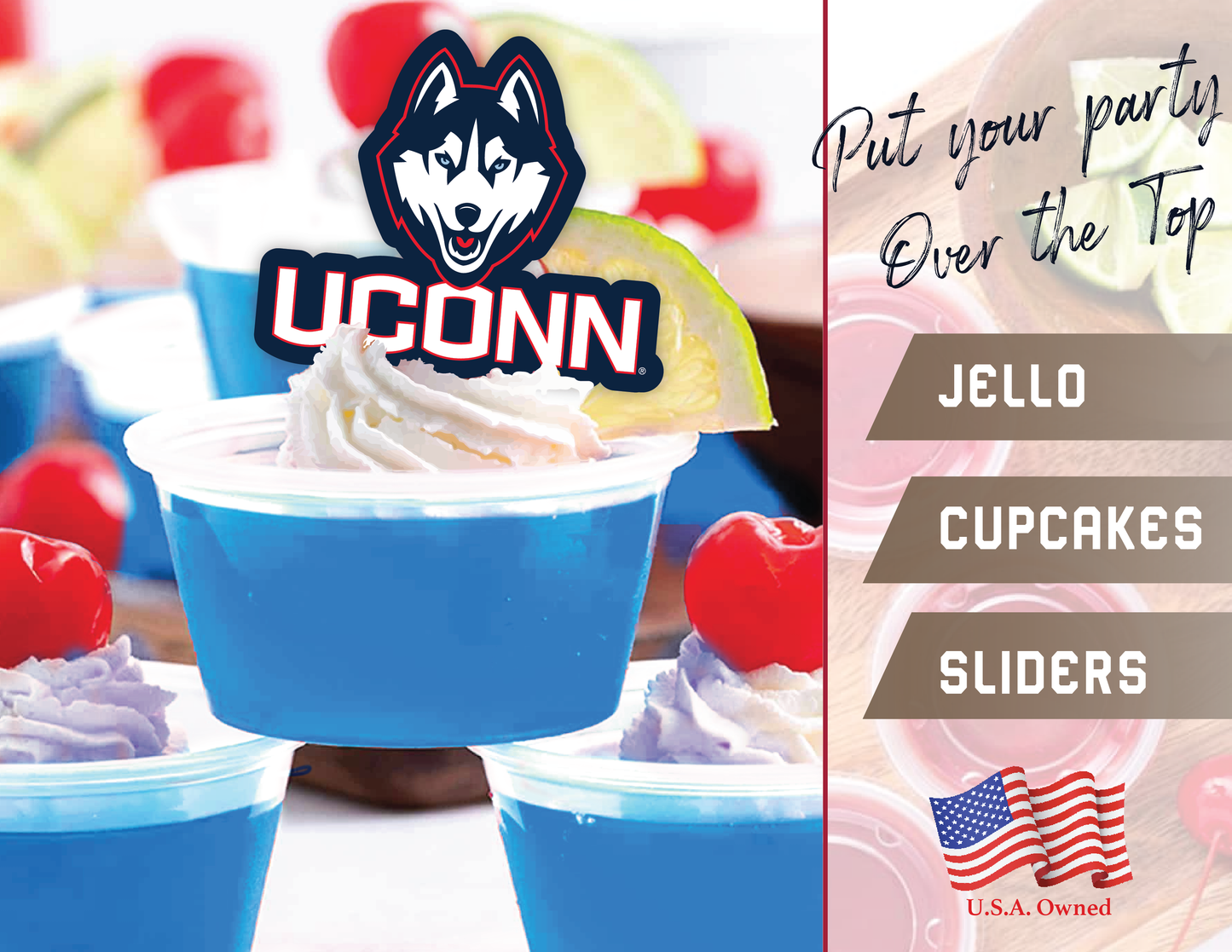 UConn Huskies Party Decorations with Banner and Cupcake Toppers (42 Pieces)