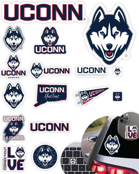 Uconn Huskies Sticker Set (14 Pieces)