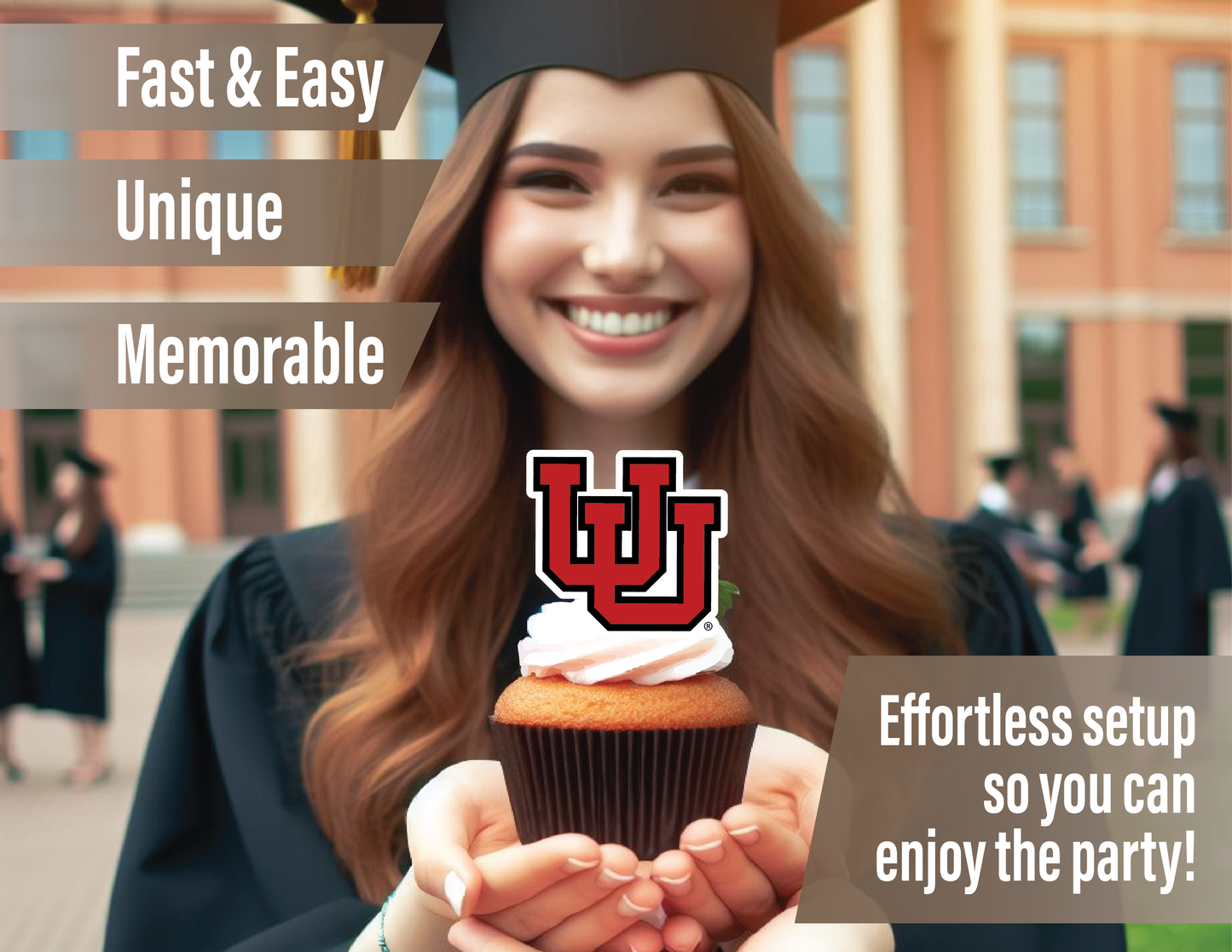 Utah Utes Party Decorations with Banner and Cupcake Toppers (42 Pieces)