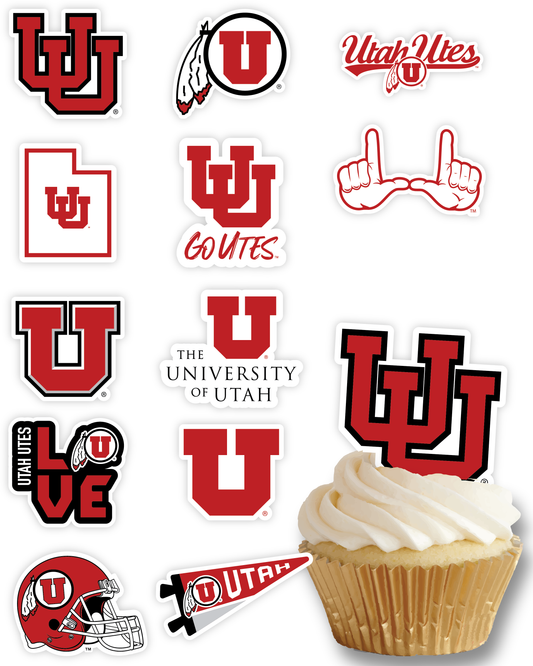 Utah Utes Cupcake Toppers (24 Pieces)