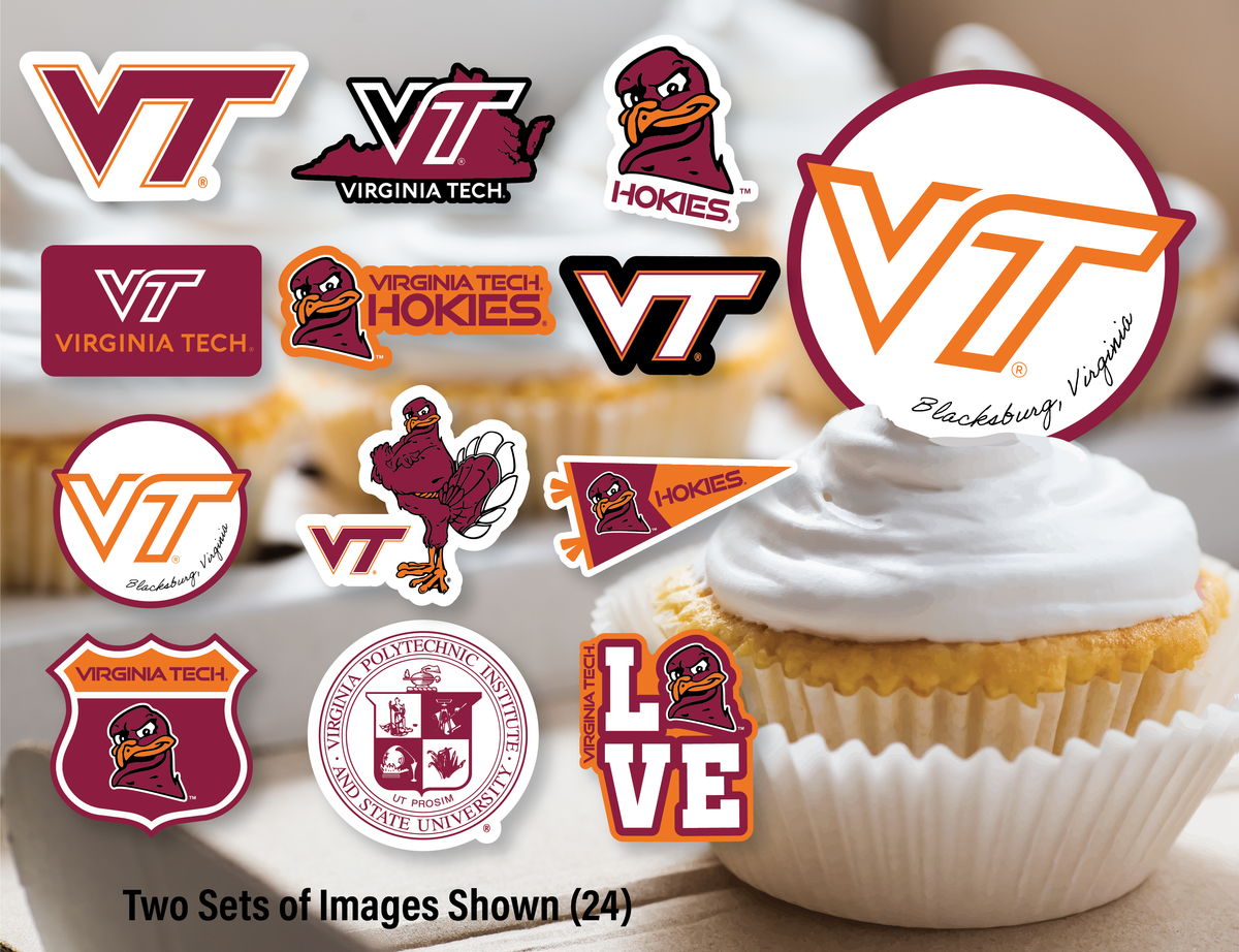 Virginia Tech Merch Cupcake Toppers VT  Graduation Party Decorations 24 Pc