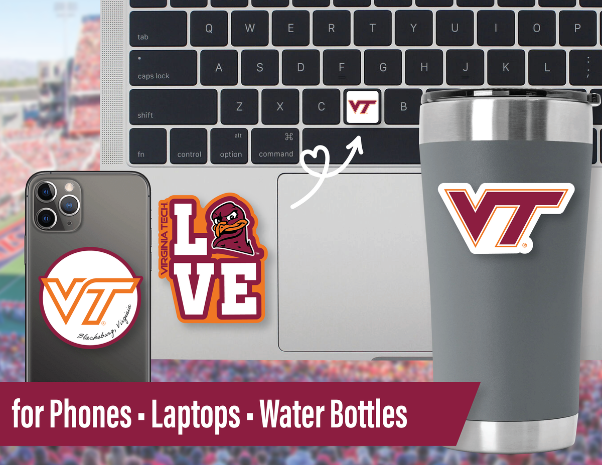 Virginia Tech Merch Stickers Decals VT Gifts Hokies Car Water Bottle 14 Pcs