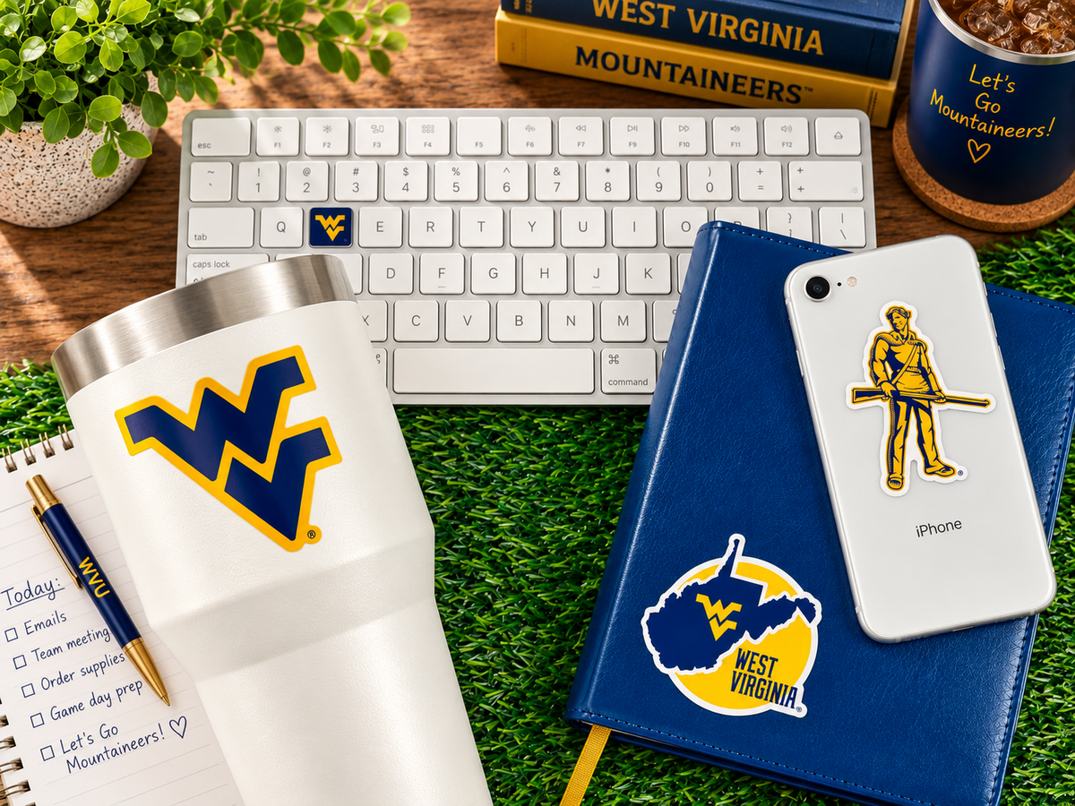 WVU Stickers Decals Merchandise West Virginia Mountaineers Gifts Car 14 Pc