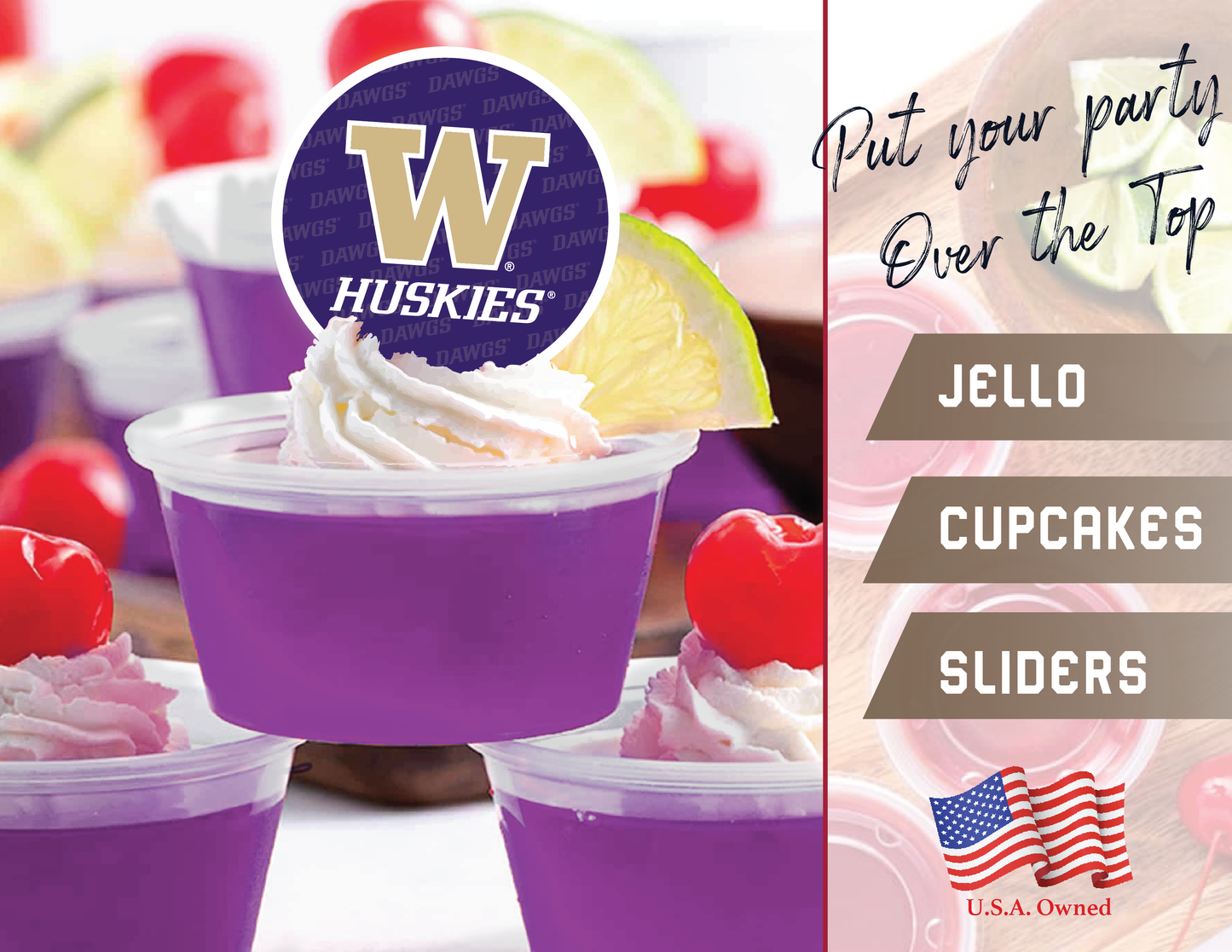 Washington Huskies Cupcake Toppers (24 Pieces)