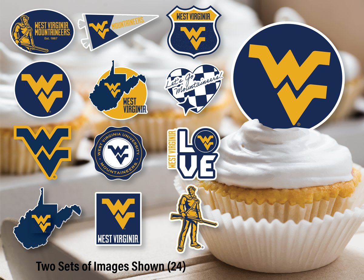 WVU Graduation Decorations Party Decor Cupcake Toppers West Virginia 24 Pc