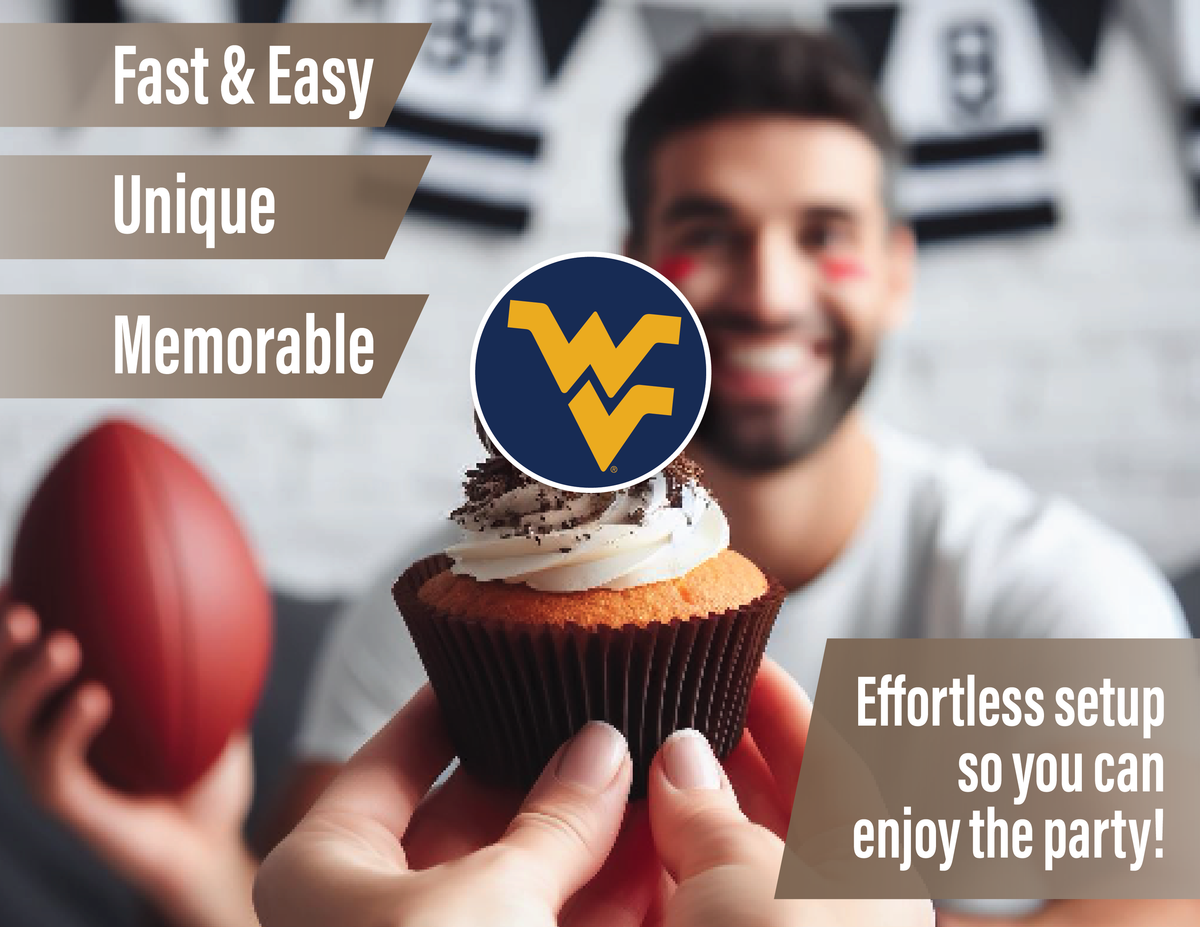 WVU Graduation Decorations Party Decor Cupcake Toppers West Virginia 24 Pc