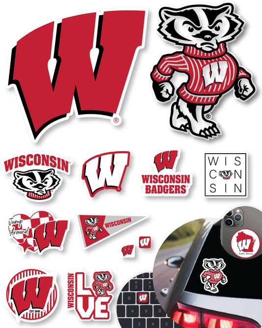Wisconsin Badgers Sticker Set (14 Pieces)